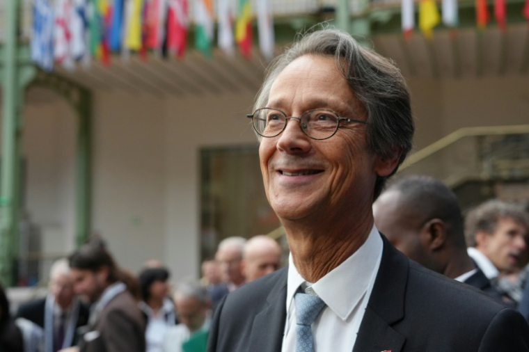 Le directeur général de Safran et président du Gifas, groupement des industries aérospatiales françaises à Paris, pendant le sommet international de l'espace, le 10 septembre 2026 ( POOL / Aurelien Morissard )