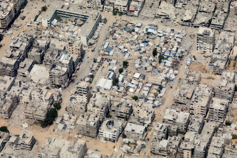 Vue aérienne sur la bande de Gaza