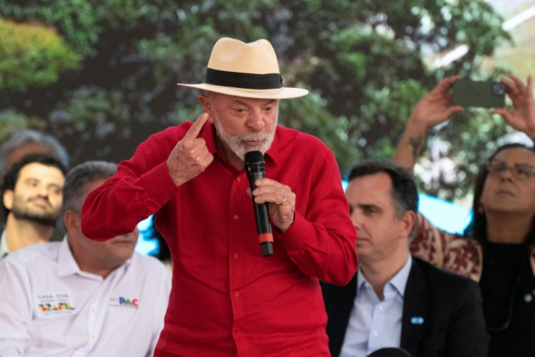Le président brésilien Luiz Inacio Lula da Silva s'exprime lors d'une conférence de presse à Contagem, dans l'Etat du Minas Gerais, au Brésil, le 29 août 2025 ( AFP / Douglas MAGNO )