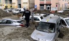 Breil-sur-Roya, le 4 octobre 2020, après le passage de la tempête Alex. ( AFP / NICOLAS TUCAT )