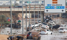 Conséquences des inondations dans la banlieue de Valence