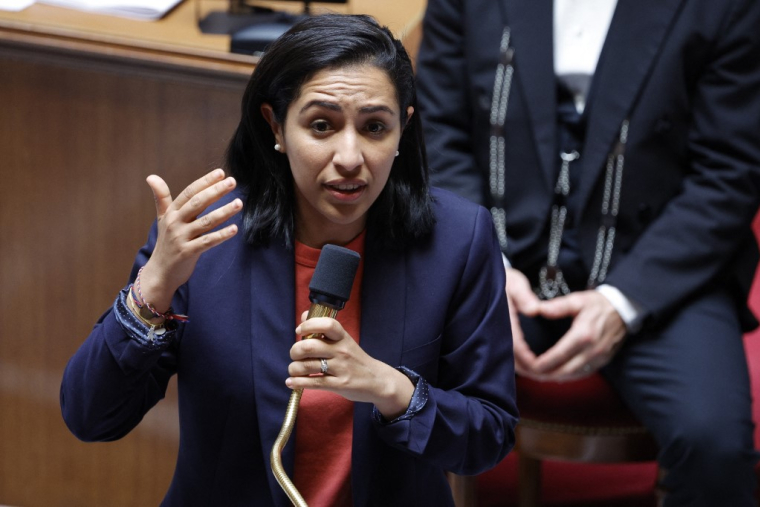 Sarah El Haïry à Paris, le 4 juin 2024. ( AFP / GEOFFROY VAN DER HASSELT )