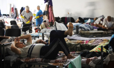Des déplacés dans la région de Koursk, en Russie, le 29 août 2024. ( AFP / TATYANA MAKEYEVA )
