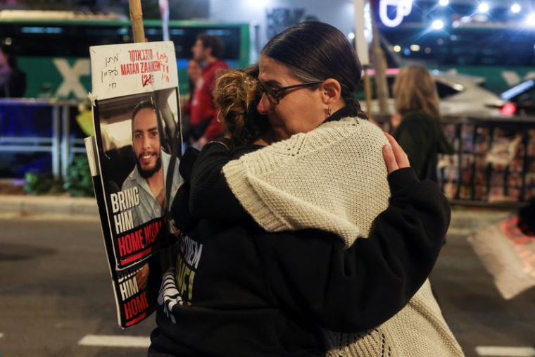 Manifestation pour exiger un accord sur le retour des otages, à Tel-Aviv