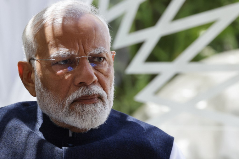 Narendra Modi, en Italie, le 14 juillet 2024 ( AFP / LUDOVIC MARIN )