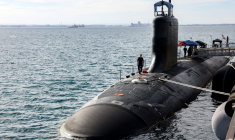 Un sous-marin américain de classe Virginia, à Rockingham (Australie), en février 2025 ( POOL / COLIN MURTY )