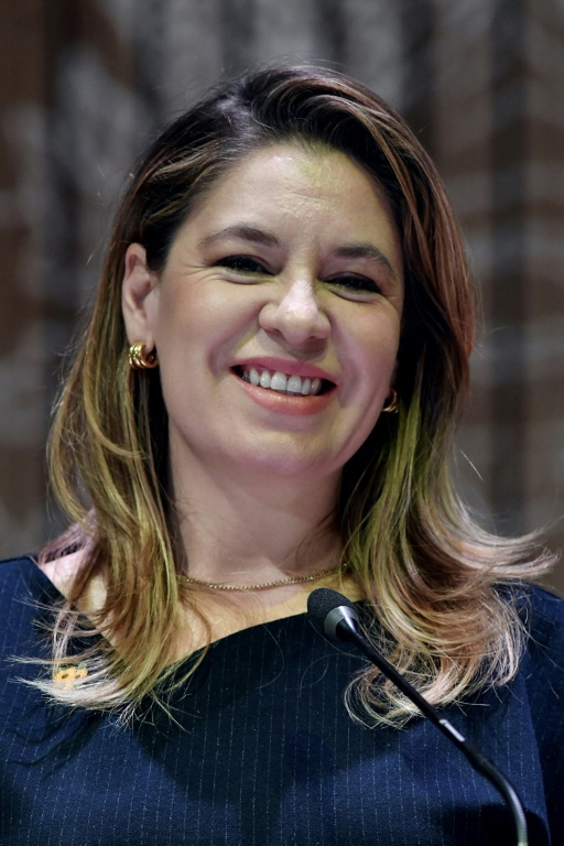 L'ancienne première dame costaricienne Claudia Dobles, candidate à la présidence pour la Coalition Agenda Ciudadana, à San José le 19 janvier 2026 ( AFP / EZEQUIEL BECERRA )