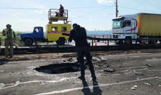 Un pont de Kiev attaqué lors de la visite du chancelier allemand Merz