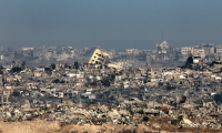 Les destructsions dans la bande de Gaza vues du sud d'Israël, le 20 mai 2025 ( AFP / Jack GUEZ )