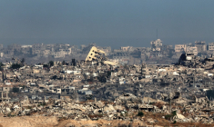 Les destructsions dans la bande de Gaza vues du sud d'Israël, le 20 mai 2025 ( AFP / Jack GUEZ )