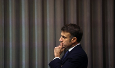 Emmanuel Macron à Paris, le 13 février 2025. ( POOL / YOAN VALAT )