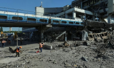 Le résultat d'une attaque de missile russe à Dnipro