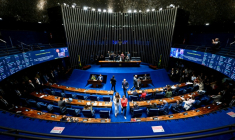 La salle plénière du Sénat brésilien lors d'une séance à Brasilia, le 14 octobre 2026 ( AFP / Evaristo Sa )