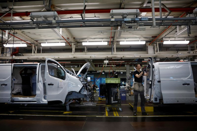 Visite de l'usine Renault de Sandouville en Normandie