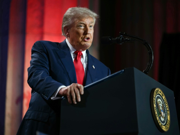 Le président américain Donald Trump lors du sommet sur l'IA "Winning the AI Race" à Washington, aux Etats-Unis, le 23 juillet 2025 ( AFP / ANDREW CABALLERO-REYNOLDS )