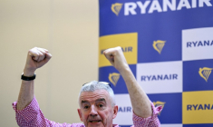 Le PDG de Ryanair, Michael O'Leary, le 5 février 2025, à Lisbonne ( AFP / PATRICIA DE MELO MOREIRA )