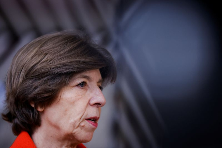 La ministre française des Affaires étrangères Catherine Colonna lors d'une réunion à Bruxelles