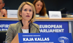 La future cheffe de la diplomatie européenne, Kaja Kallas, à Bruxelles ce mardi 12 novembre. ( AFP / NICOLAS TUCAT )