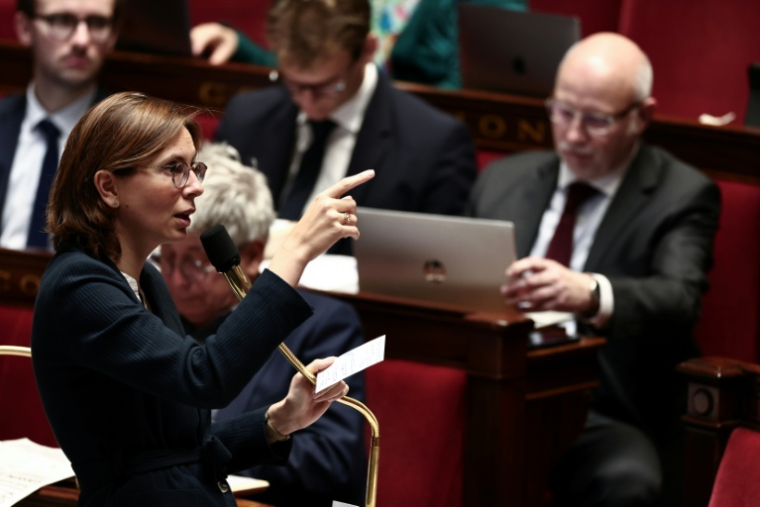 La ministre chargée des Comptes publics Amélie de Montchalin, à l'Assemblée nationale, Paris, le 31 octobre 2025 ( AFP / Thibaud MORITZ )