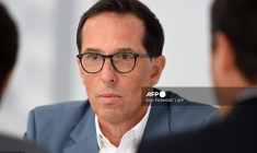 Nicolas Hieronimus, directeur général de L'Oréal, en août 2021, à Paris ( AFP / ERIC PIERMONT )