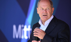 Olaf Scholz à Wiesbaden, en Allemagne, le 11 août 2023. ( AFP / KIRILL KUDRYAVTSEV )