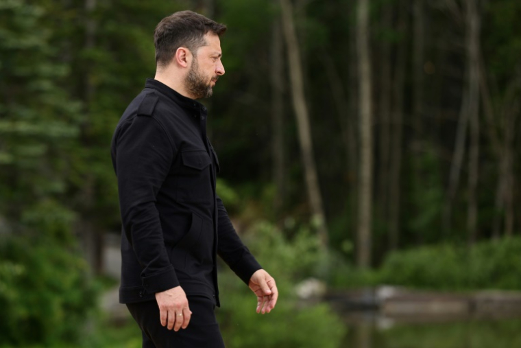 Le président ukrainien Volodymyr Zelensky à Kananaskis, lors du sommet du G7, le 17 juin 2025 au Canada ( POOL / Teresa SUAREZ )