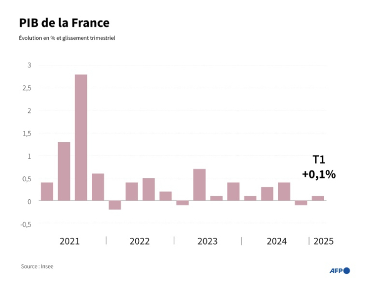 Évolution du PIB trimestriel de la France ( AFP / Sylvie HUSSON )