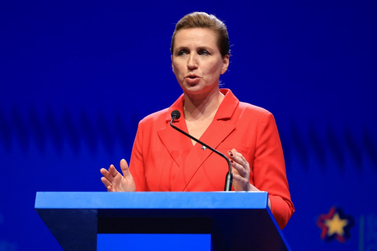 La Première ministre danoise Mette Frederiksen, à Tirana, le 16 mai 2025 ( AFP / ADNAN BECI )