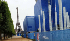 Touax avait installé les modules de la média base de la fanzone de Paris pendant l'Euro 2016. (© Touax)