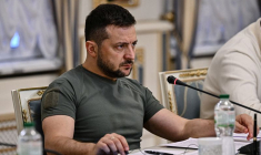 Photo d'archives du président ukrainien Volodymyr Zelenskiy lors d'une réunion