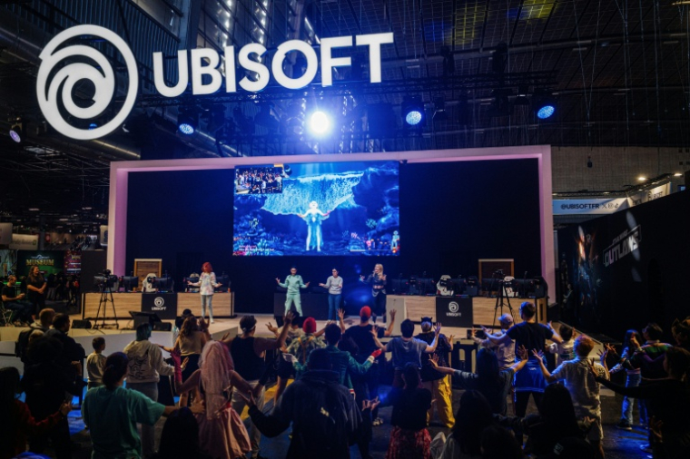 Le stand Ubisoft lors de la 14ème édition de la Paris Game Week, le 23 octobre 2024 ( AFP / Dimitar DILKOFF )