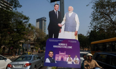 Scènes avant la visite du président français Macron en Inde, à Mumbai