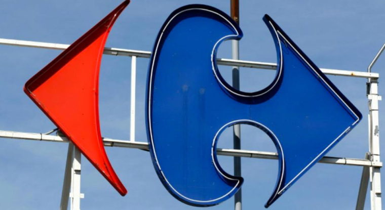 Le logo Carrefour. (© T. Samson / AFP)