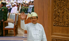 L'ancien chef de la junte birmane Min Aung Hlaing, après avoir prêté serment comme président dans la capitale Naypyidaw, le 10 avril 2026 ( AFP / Sai Aung MAIN )