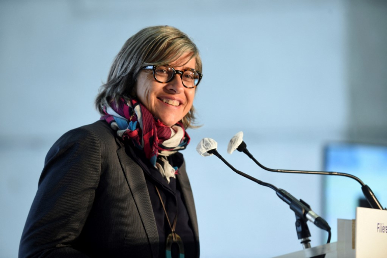Catherine Guillouard le 30 septembre 2020 à Cormeilles-en-Vexin, en Ile-de-France. ( AFP / ERIC PIERMONT )