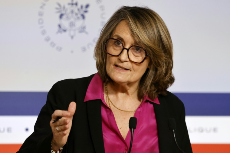 La porte-parole du gouvernement français Sophie Primas, le 26 mars 2025. ( AFP / Ludovic MARIN )