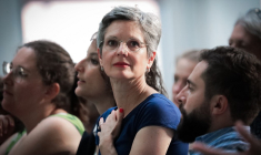 Sandrine Rousseau au Havre, le 24 août 2023. ( AFP / LOU BENOIST )