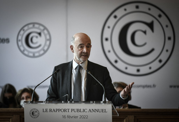 Pierre Moscovici à la Cour des compte le 16 février 2022. ( AFP / STEPHANE DE SAKUTIN )