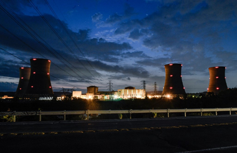 La centrale de Three Mile Island, à Etters, aux États-Unis, le 21 septembre 2024. ( GETTY IMAGES NORTH AMERICA / MATTHEW HATCHER )