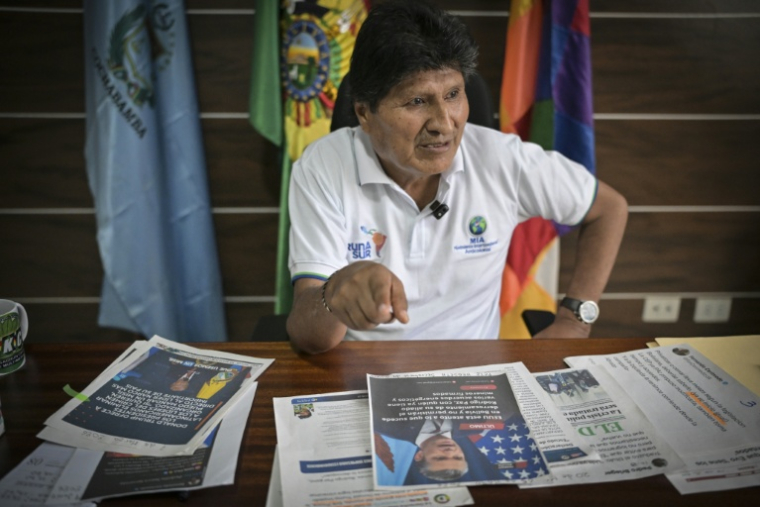 L'ancien président de la Bolivie, Evo Morales, lors d'une interview accordée à l'AFP à Lauca Ene, en Bolivie, le 23 juin 2026 ( AFP / MARTIN BERNETTI )