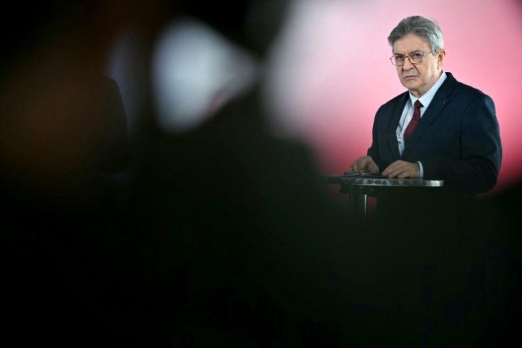 Le candidat LFI à la présidentielle Jean-Luc Mélenchon le 14 octobre 2026, à Paris ( AFP / LOU BENOIST )