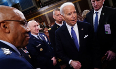 Le Président américain Joe Biden après son discours sur l'état de l'Union
