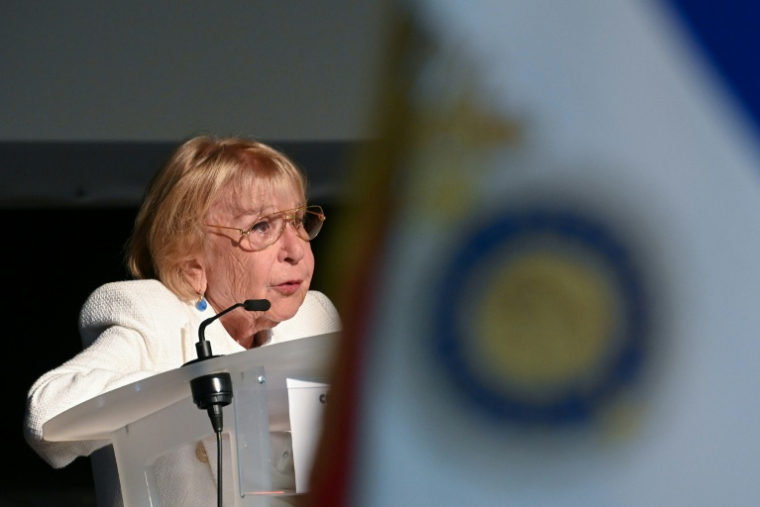 Arlette Testyler, présidente de l'Union des déportés d'Auschwitz, à Vendôme, dans le centre-ouest de la France, le 16 juin 2025 ( AFP / JEAN-FRANCOIS MONIER )