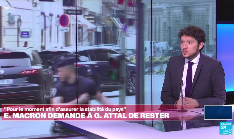 Macron demande à Attal de rester Premier ministre "pour le moment" afin d'"assurer la stabilité du pays"