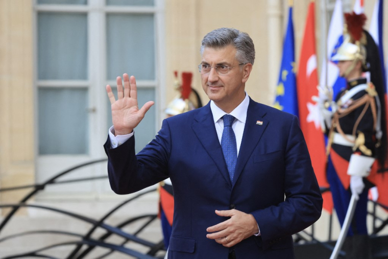 Le Premier ministre croate Andrej Plenković à Paris le 13 juillet 2026. ( AFP / LUDOVIC MARIN )