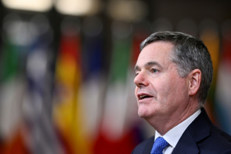 Paschal Donohoe, alors président de l'Eurogroupe, le 23 octobre 2025 à Bruxelles ( AFP / JOHN THYS )