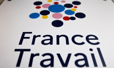 Le logo de France Travail, qui a remplacé Pôle Emploi au 1er janvier 2024. ( Ludovic Marin /  )