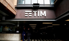 Le logo de Tim à son siège de Rome