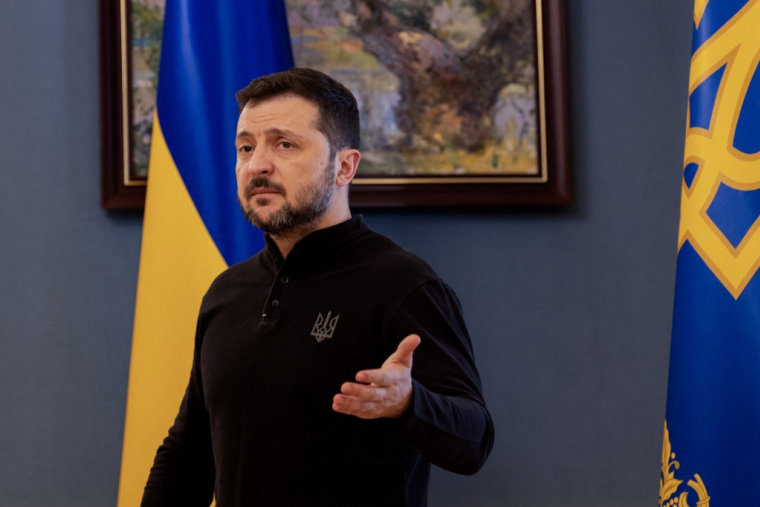 Volodymyr Zelensky, à Kiev, le 19 février 2025 ( POOL / TETIANA DZHAFAROVA )