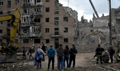 Une résidence détruite par une frappe russe, à Pryluky (Ukraine), le 7 octobre 2026 ( AFP / GENYA SAVILOV )